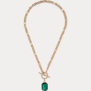 Lauren Ralph Lauren Gold-Tone Crystal & Stone 17" Pendant Necklace - GREEN